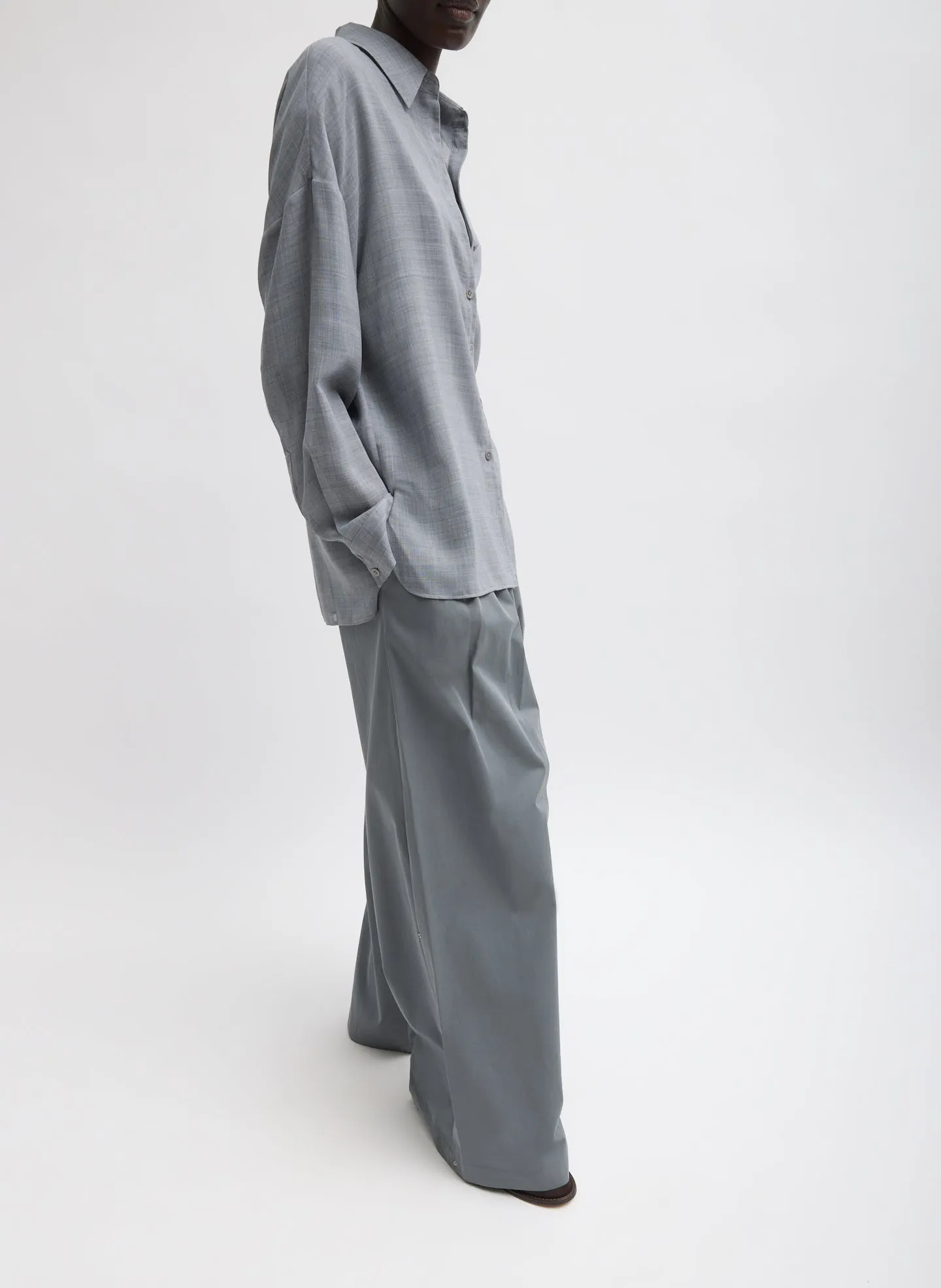 Sheer Wool Gauze Oversized Shirt sold by Tibi product image thumbnail 3