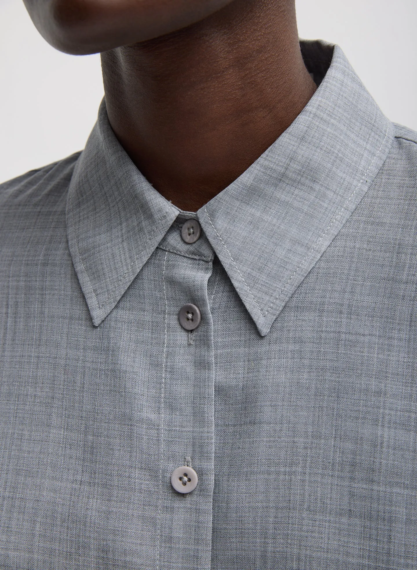 Sheer Wool Gauze Oversized Shirt sold by Tibi product image thumbnail 5