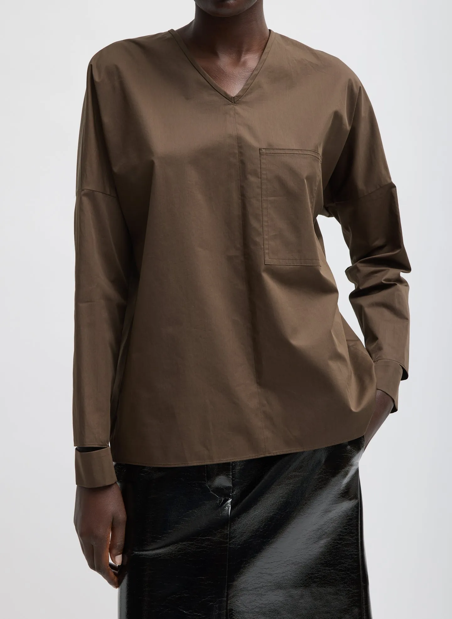 Eco Poplin V-Neck Dolman Top sold by Tibi