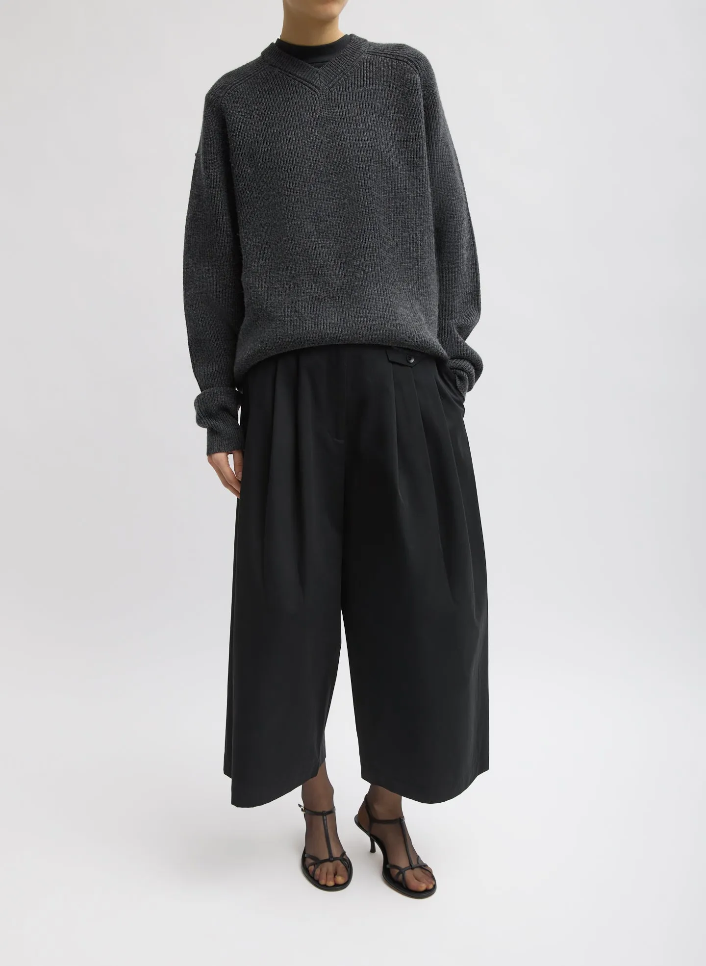 Bio Twill Triple Pleat Cropped Pant sold by Tibi