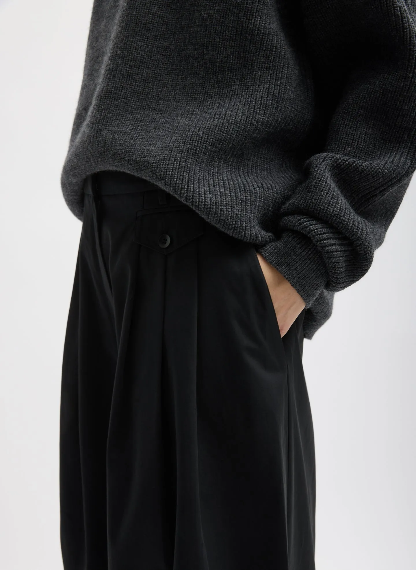 Bio Twill Triple Pleat Cropped Pant sold by Tibi product image thumbnail 3
