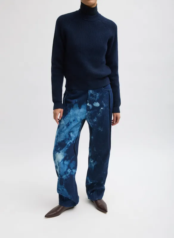 Tie Dye Denim Tuck Jean sold by Tibi
