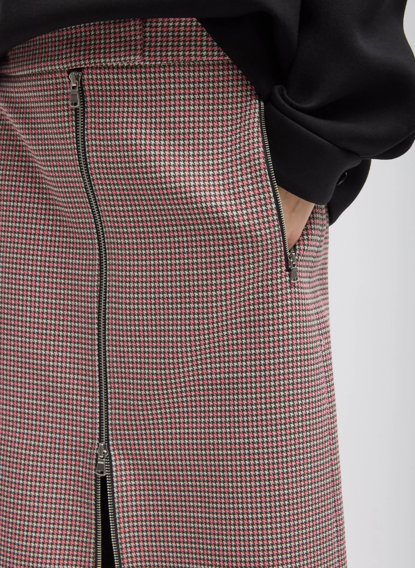 Leon Check Midi Trouser Zip Skirt sold by Tibi product image thumbnail 5