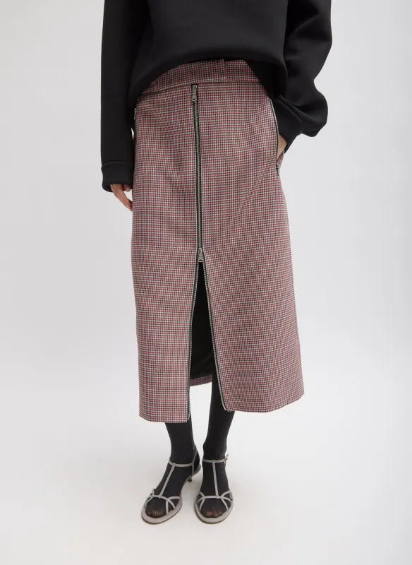 Leon Check Midi Trouser Zip Skirt made by Tibi