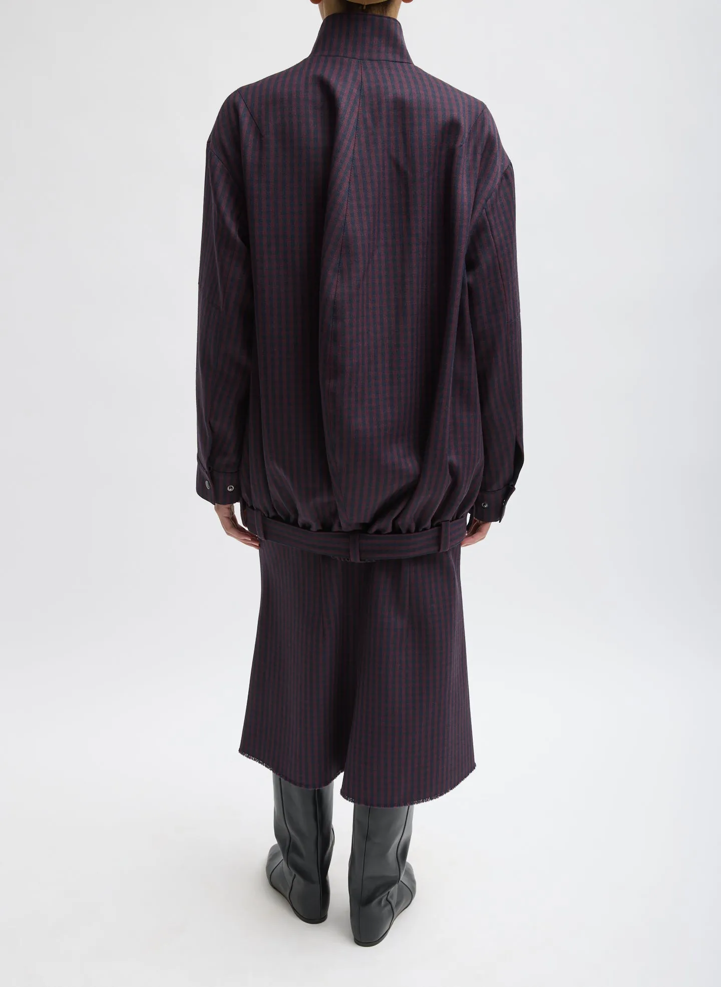 Jules Wool Gingham Long Belted Bomber sold by Tibi product image thumbnail 5