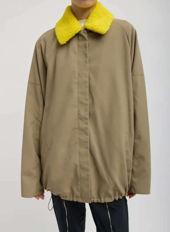 Lotte Nylon Carcoat With Removable Sherpa Collar made by Tibi