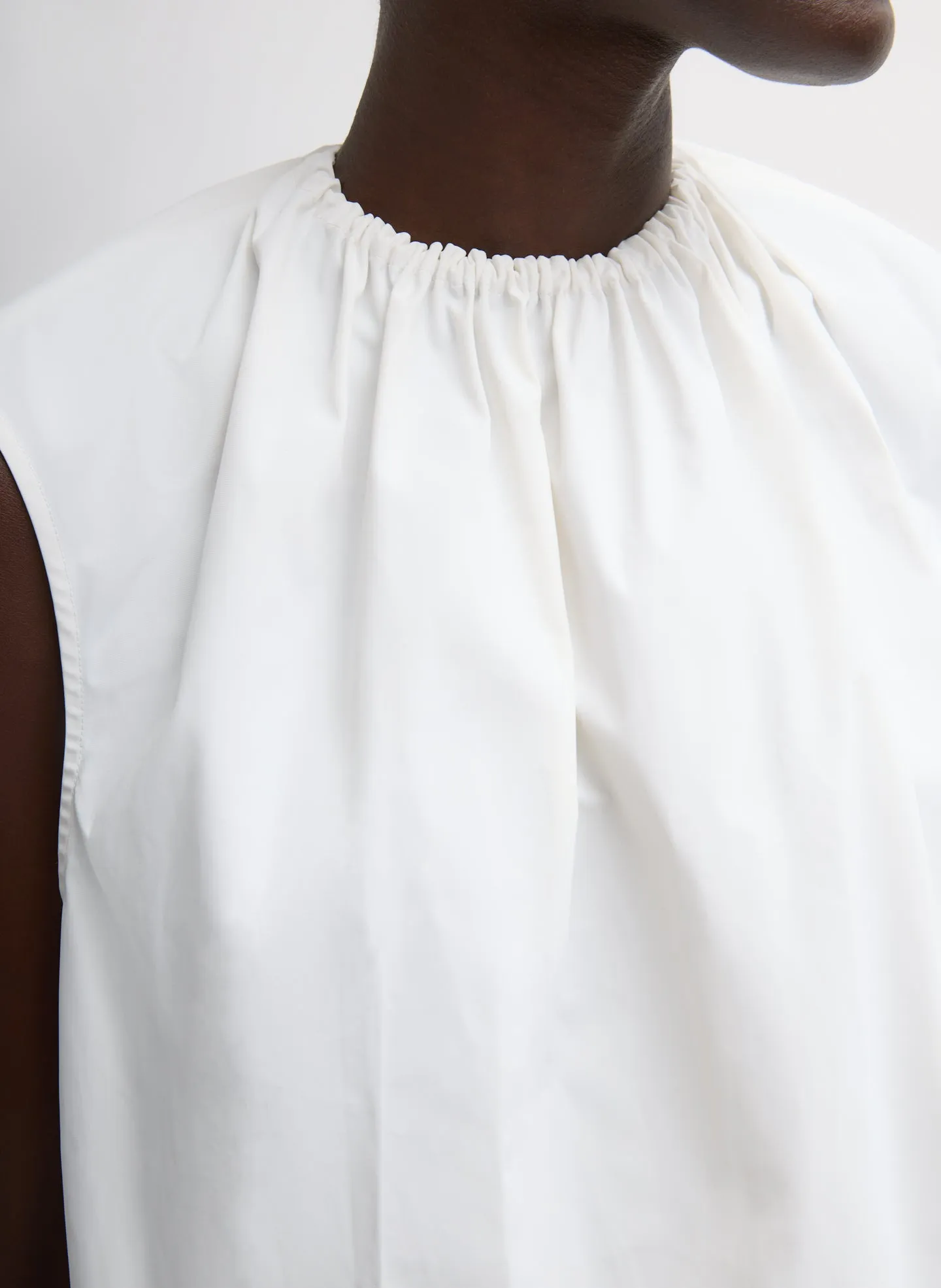 Lotte Nylon Shirred Neck Top sold by Tibi product image thumbnail 3