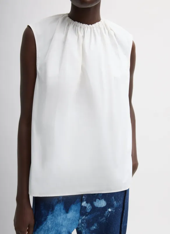 Lotte Nylon Shirred Neck Top made by Tibi