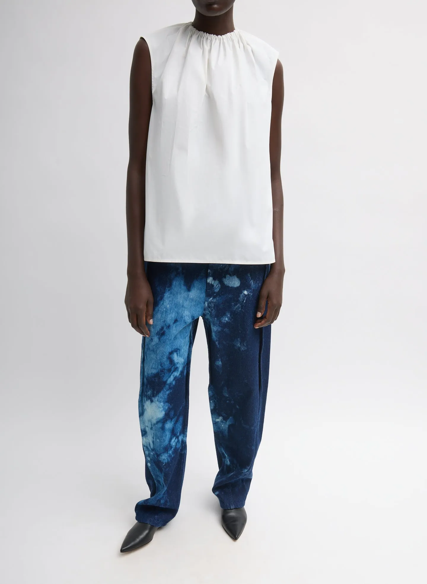 Lotte Nylon Shirred Neck Top sold by Tibi product image thumbnail 4