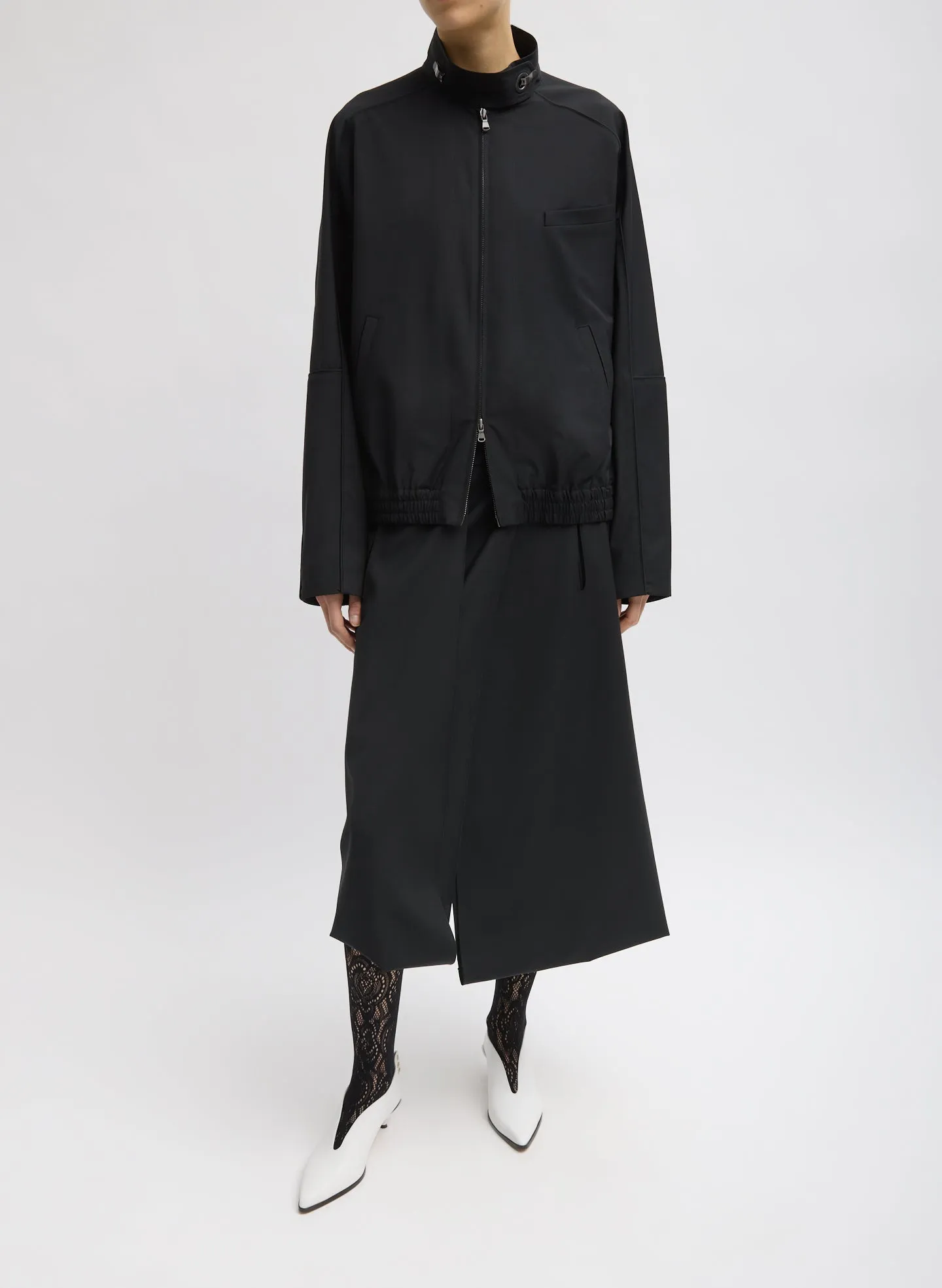 Recycled Tropical Wool Moto Bomber sold by Tibi product image thumbnail 5