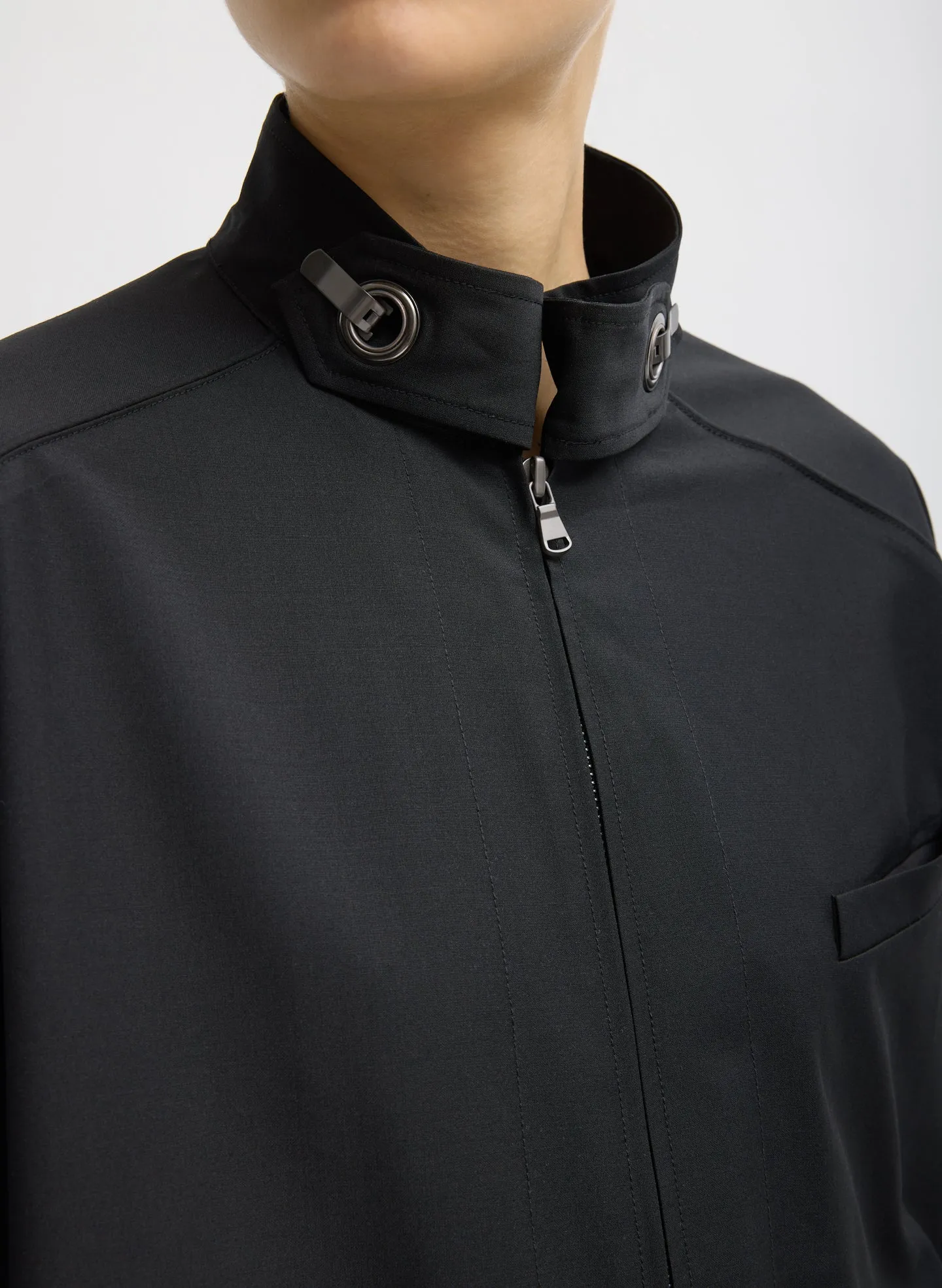 Recycled Tropical Wool Moto Bomber sold by Tibi product image thumbnail 4