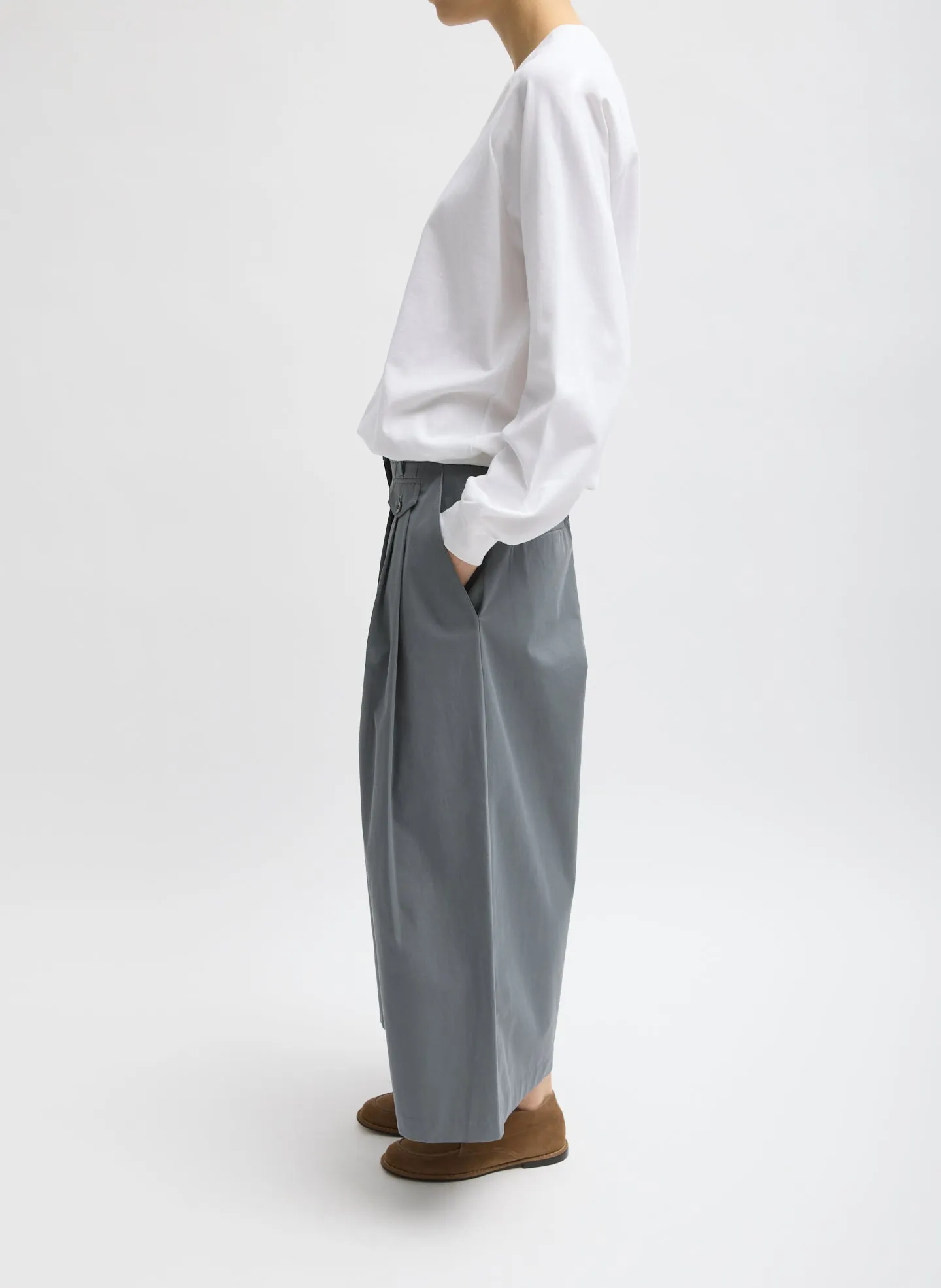 Bio Twill Triple Pleat Cropped Pant sold by Tibi product image thumbnail 2