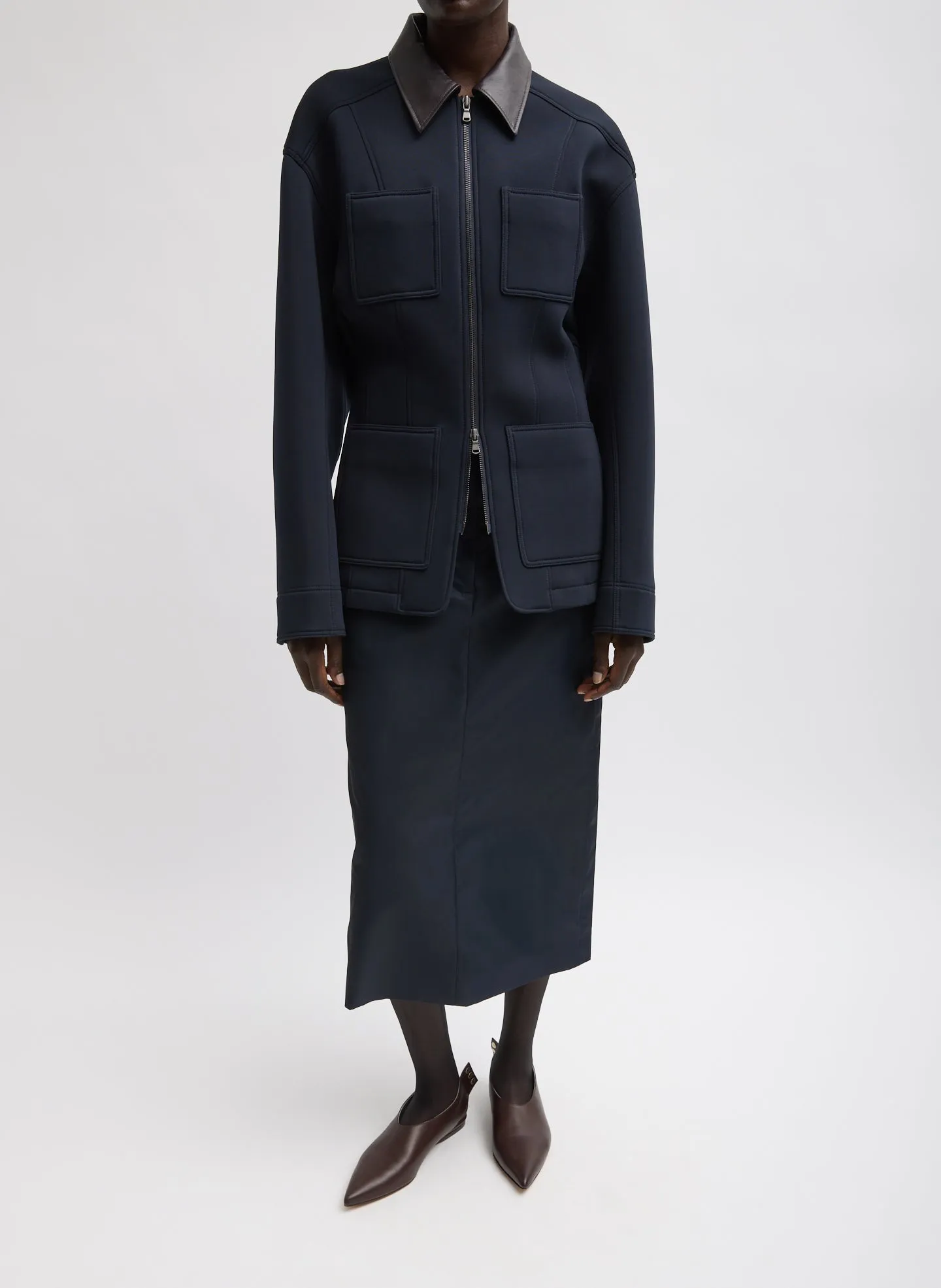 Bonded Twill Sculpted Workmen Jacket sold by Tibi product image thumbnail 4