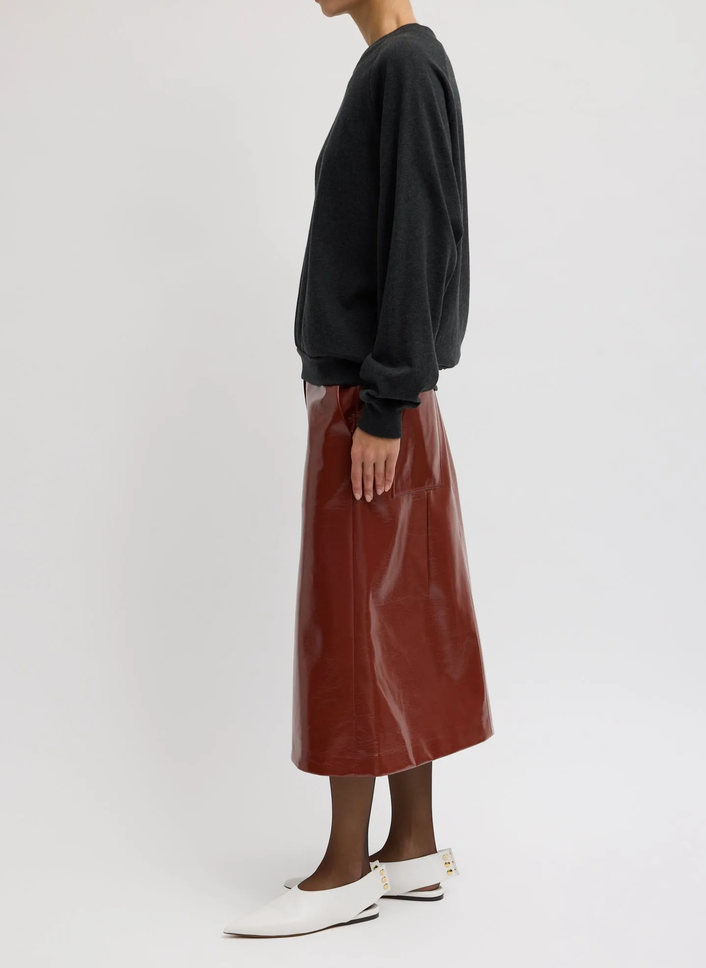 Faux Patent Leather Sculpted Silke Skirt sold by Tibi product image thumbnail 2