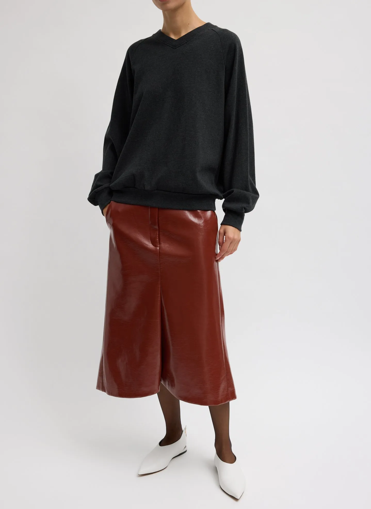 Faux Patent Leather Sculpted Silke Skirt sold by Tibi