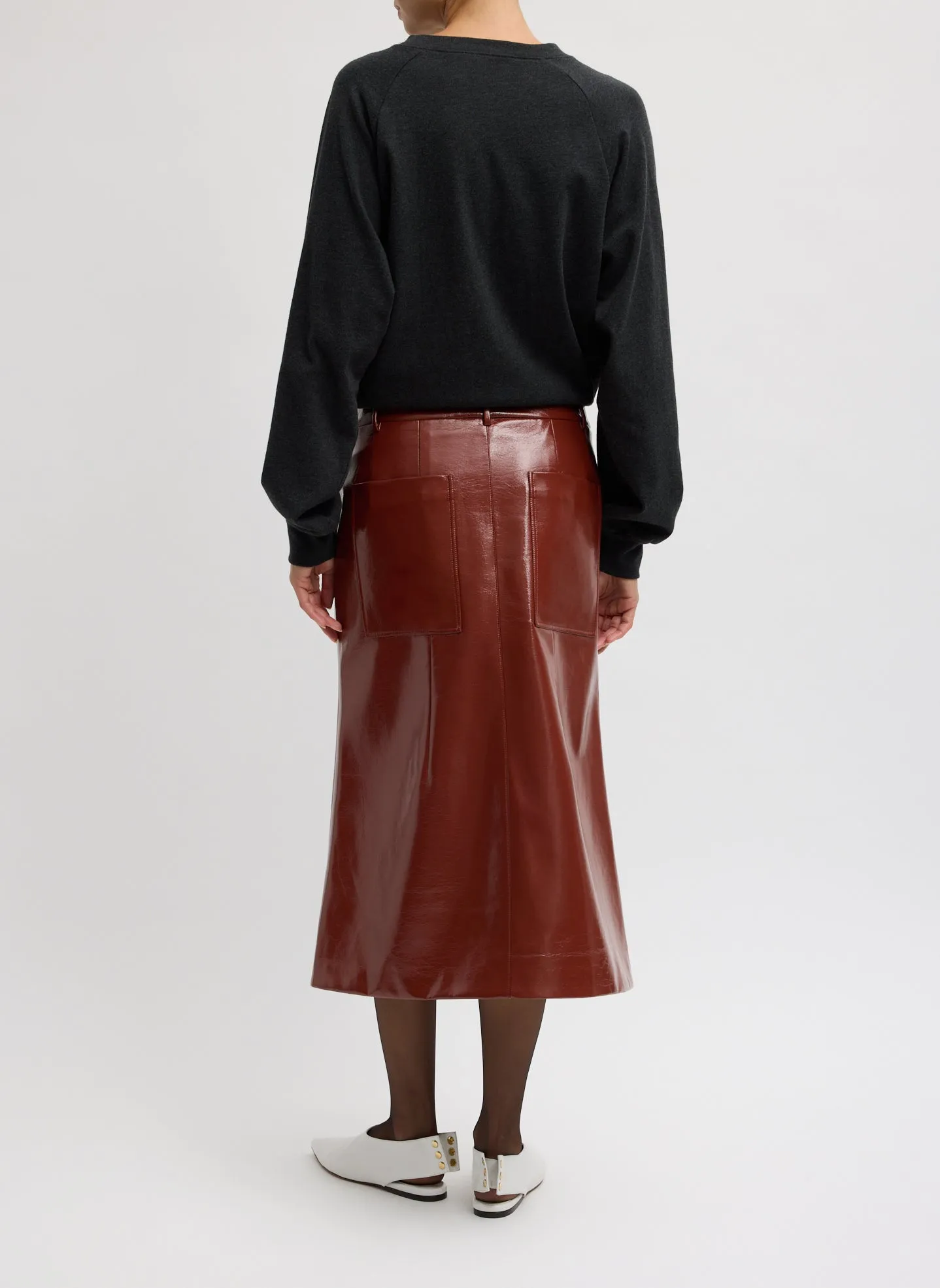 Faux Patent Leather Sculpted Silke Skirt sold by Tibi product image thumbnail 3