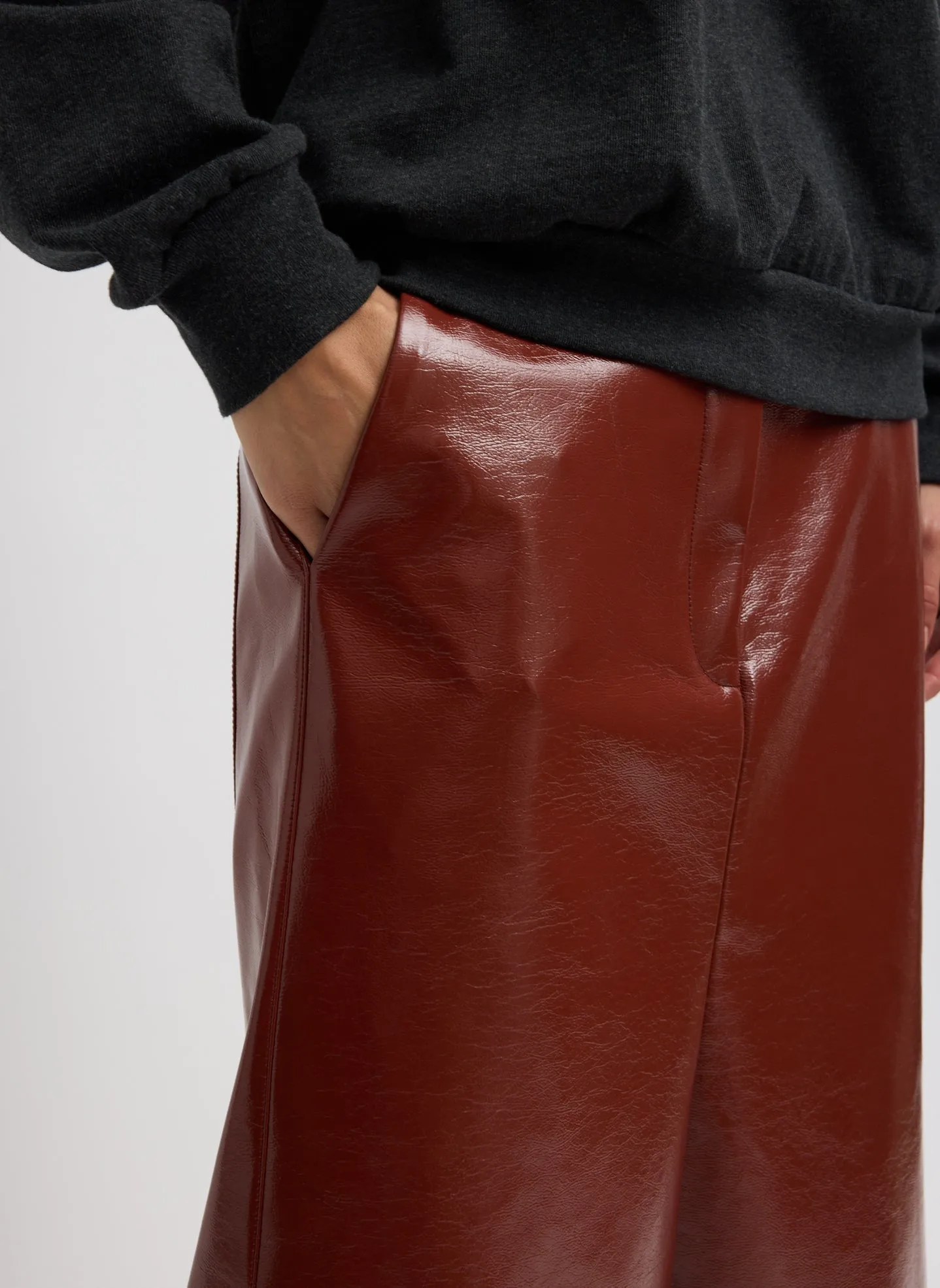 Faux Patent Leather Sculpted Silke Skirt sold by Tibi product image thumbnail 4