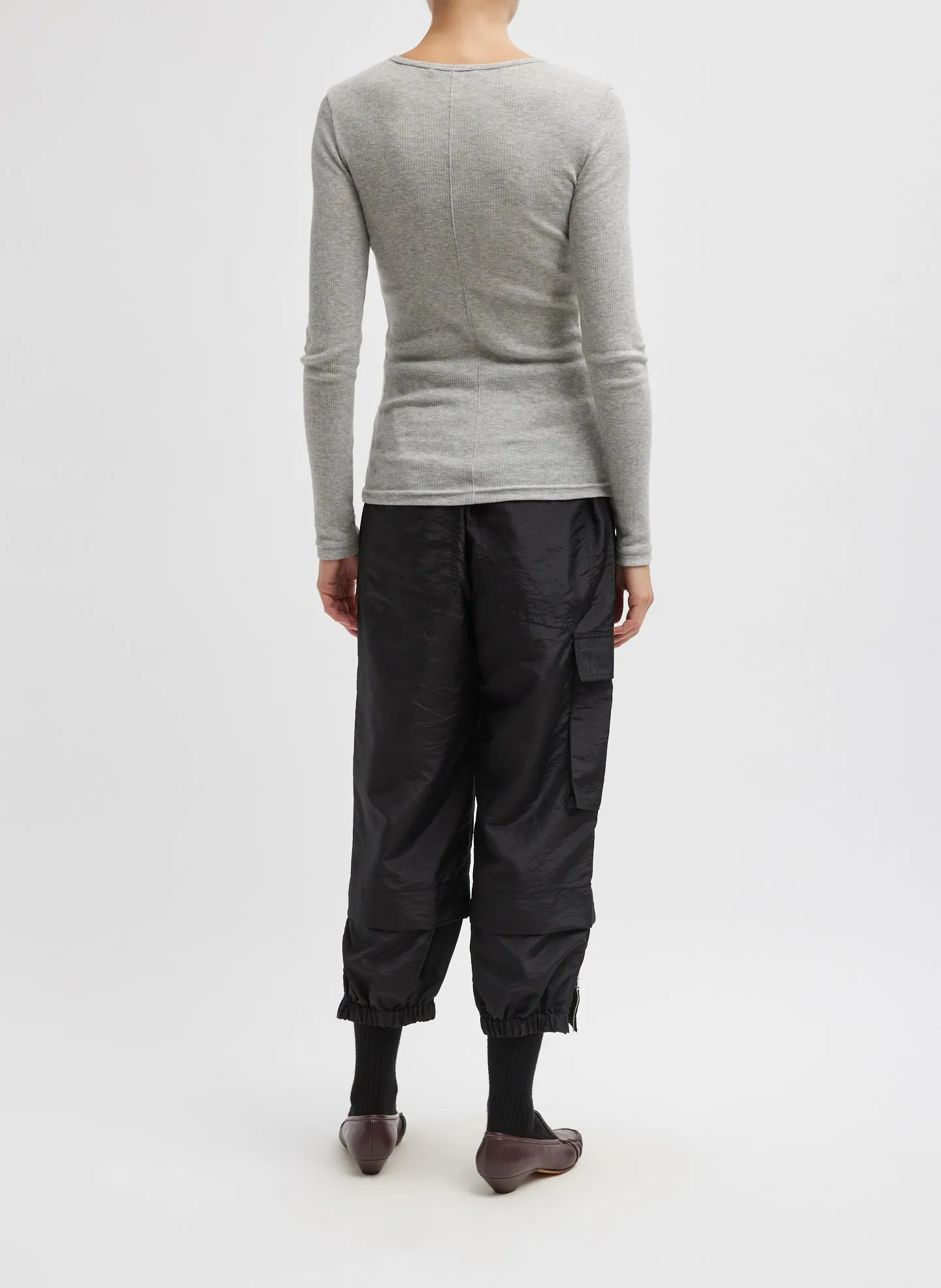 Circular Ribbed Crewneck Pullover T-Shirt sold by Tibi product image thumbnail 4