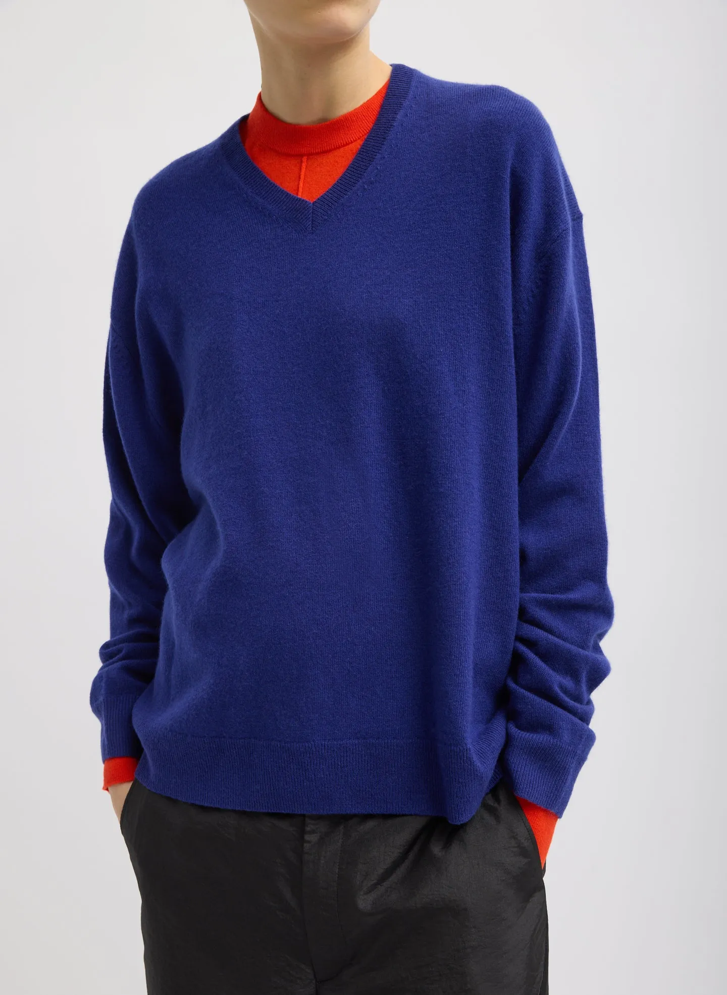 Washable Cashmere Easy V-Neck Sweater sold by Tibi product image thumbnail 3