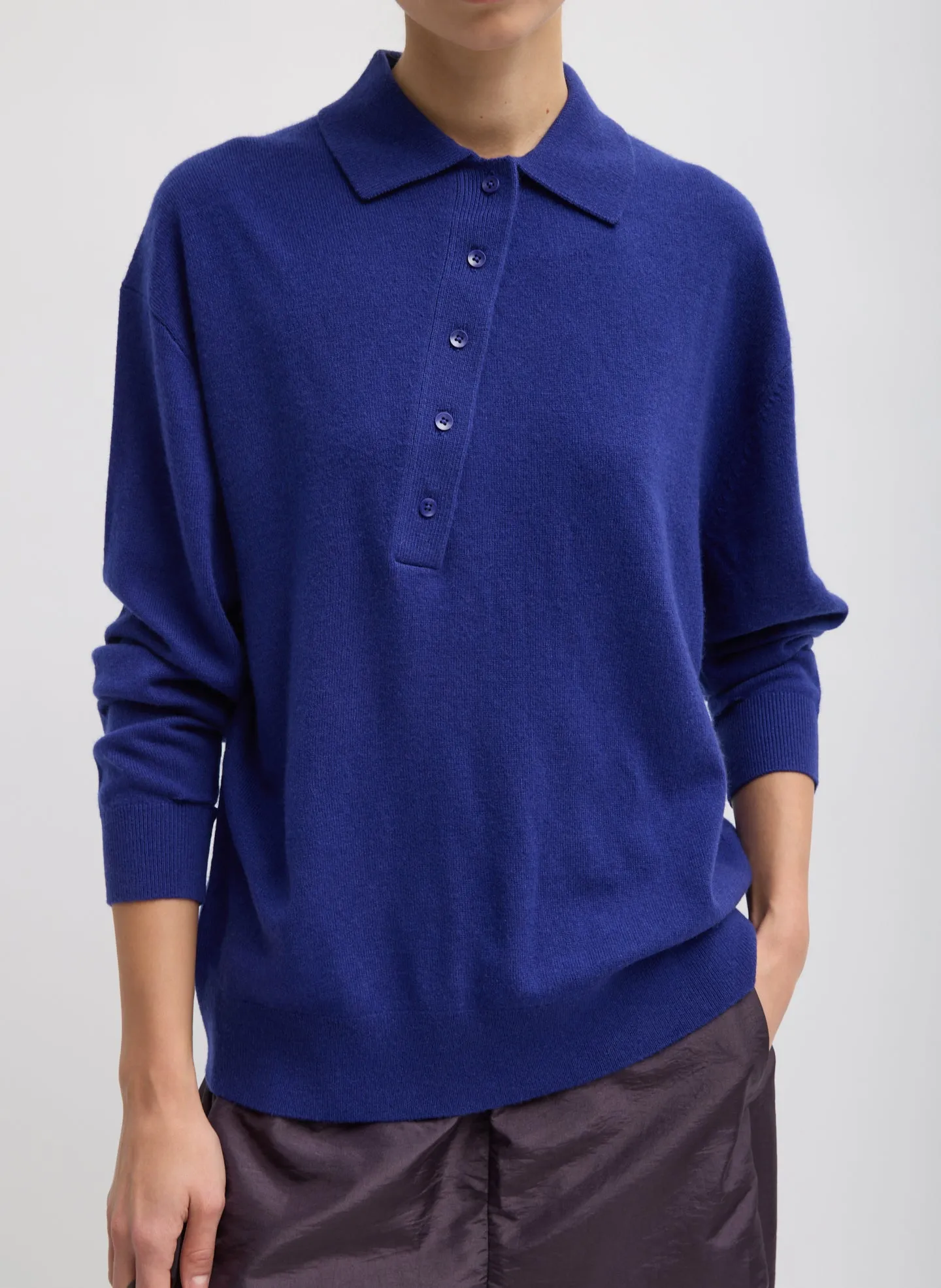 Washable Cashmere Easy Polo Sweater sold by Tibi
