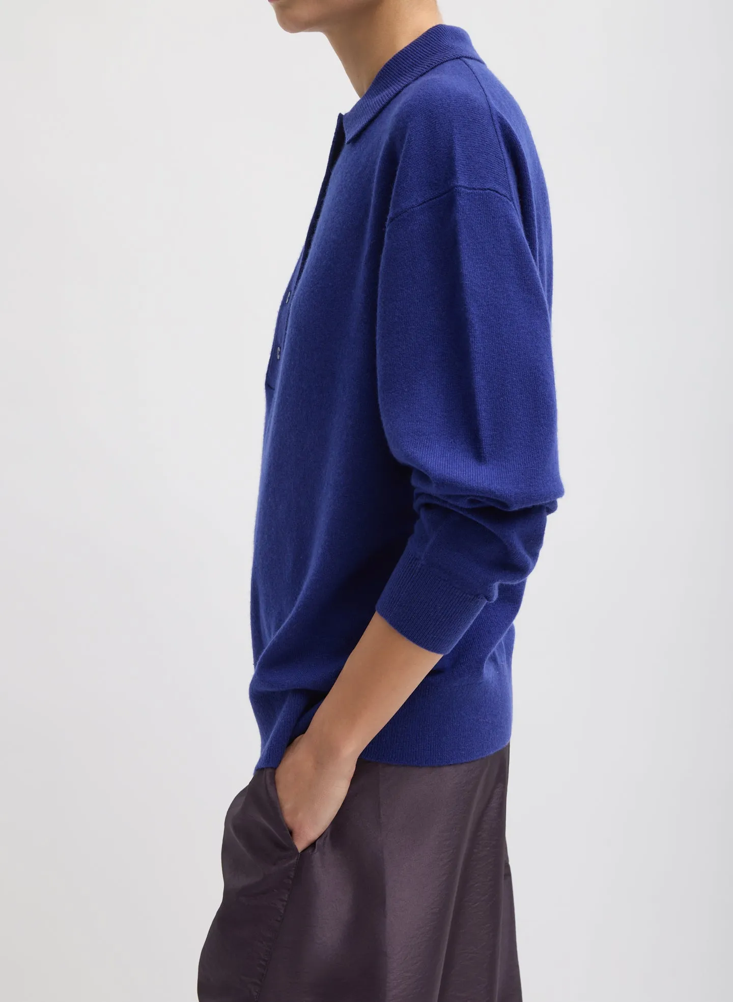 Washable Cashmere Easy Polo Sweater sold by Tibi product image thumbnail 3