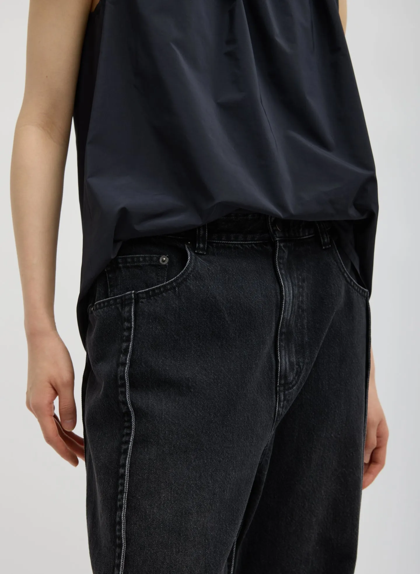 Vintage Black Denim Tuck Jean sold by Tibi product image thumbnail 5