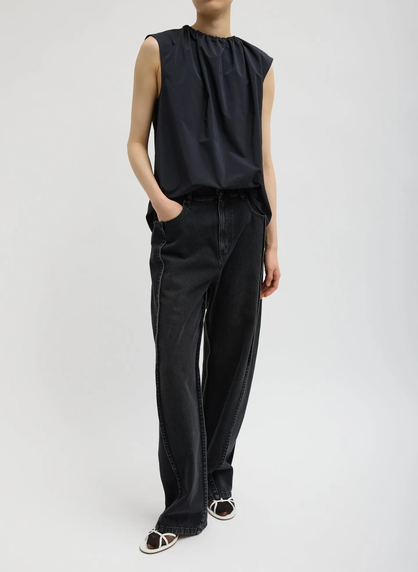 Vintage Black Denim Tuck Jean sold by Tibi