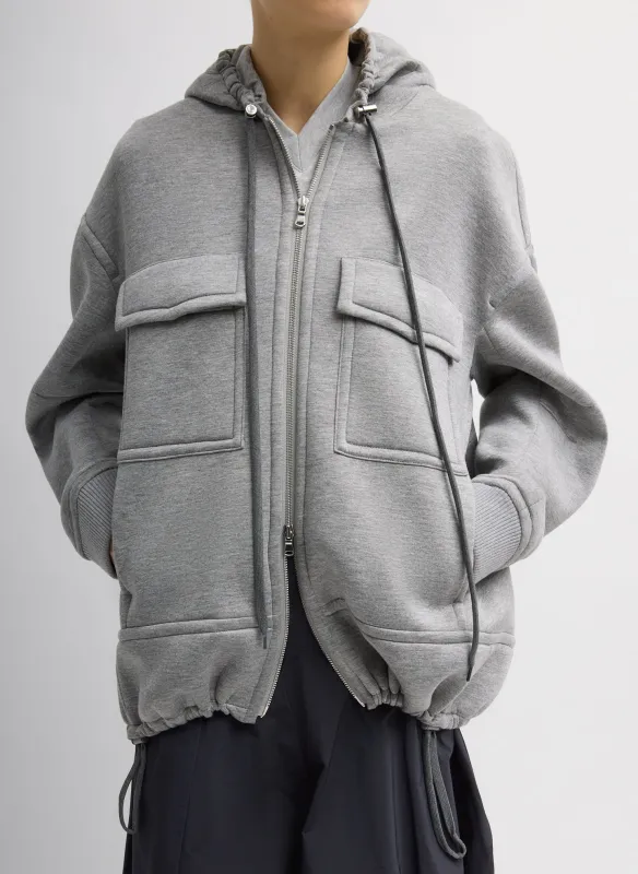 Techy Viscose Zip Up Hoodie made by Tibi