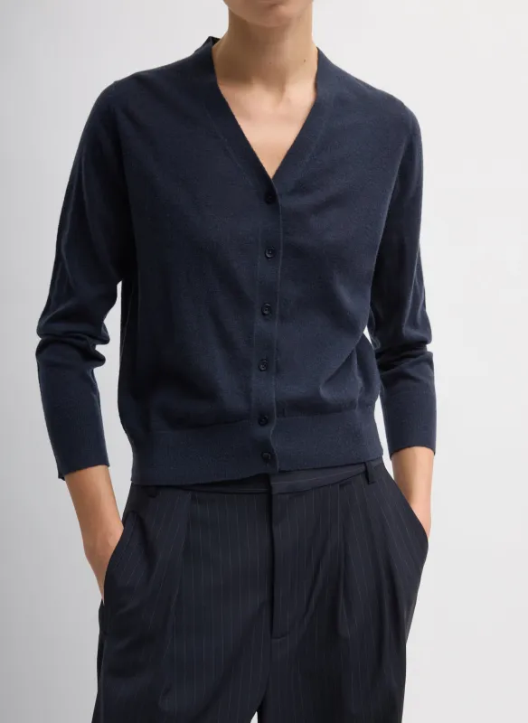 Skinlike Mercerized Wool V-Neck Shrunken Cardigan sold by Tibi