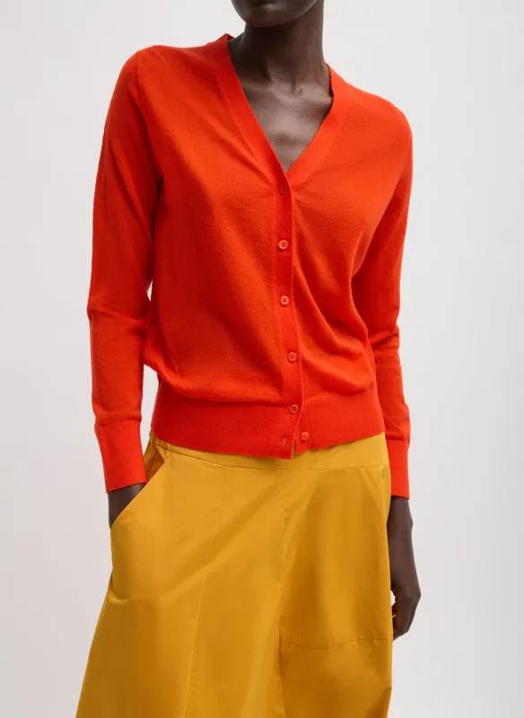 Skinlike Mercerized Wool V-Neck Shrunken Cardigan sold by Tibi