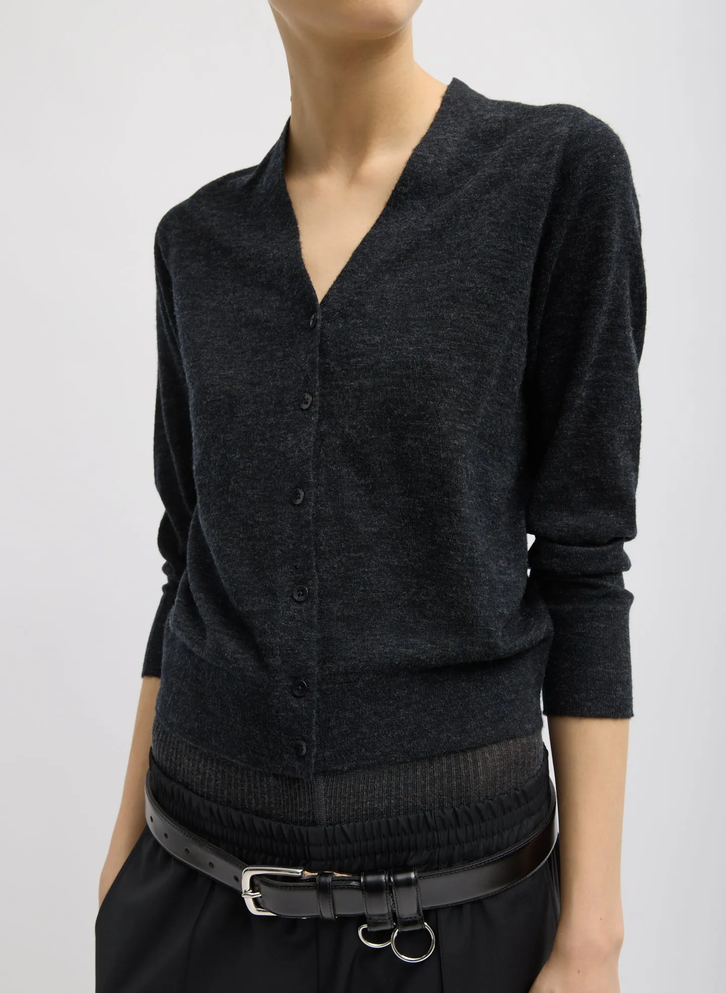 Skinlike Mercerized Wool V-Neck Shrunken Cardigan sold by Tibi