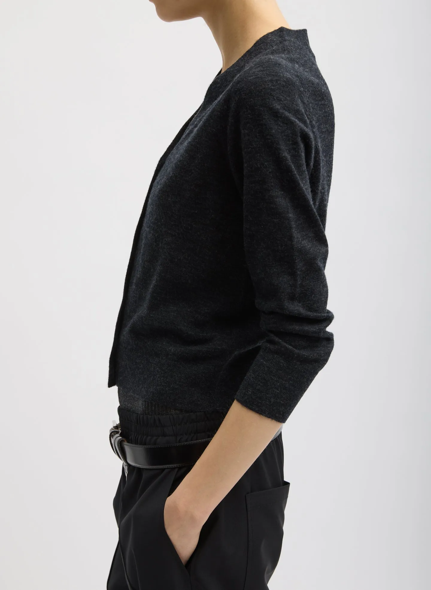 Skinlike Mercerized Wool V-Neck Shrunken Cardigan sold by Tibi product image thumbnail 2