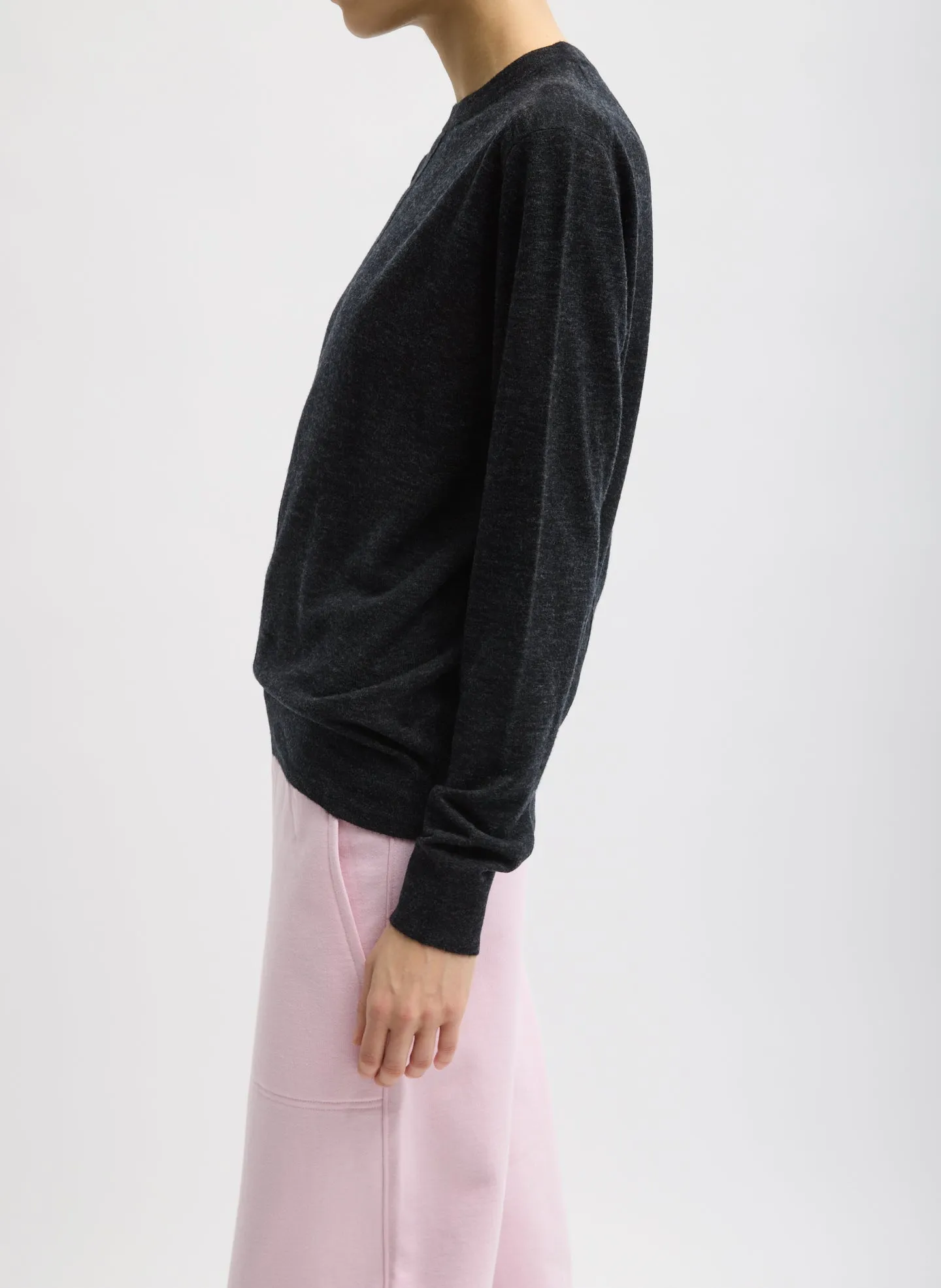Skinlike Mercerized Wool Crewneck Pullover sold by Tibi product image thumbnail 2