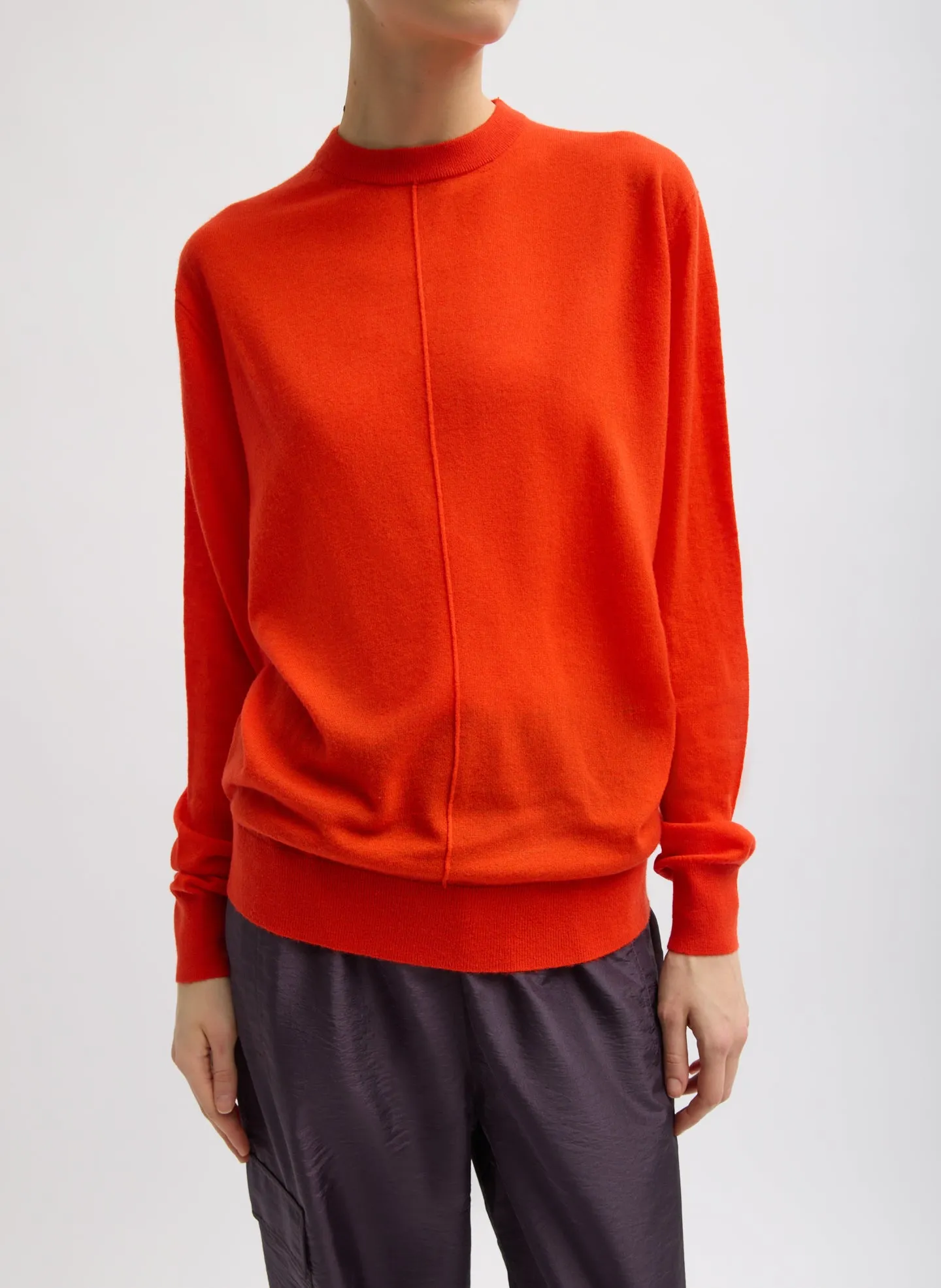 Skinlike Mercerized Wool Crewneck Pullover sold by Tibi