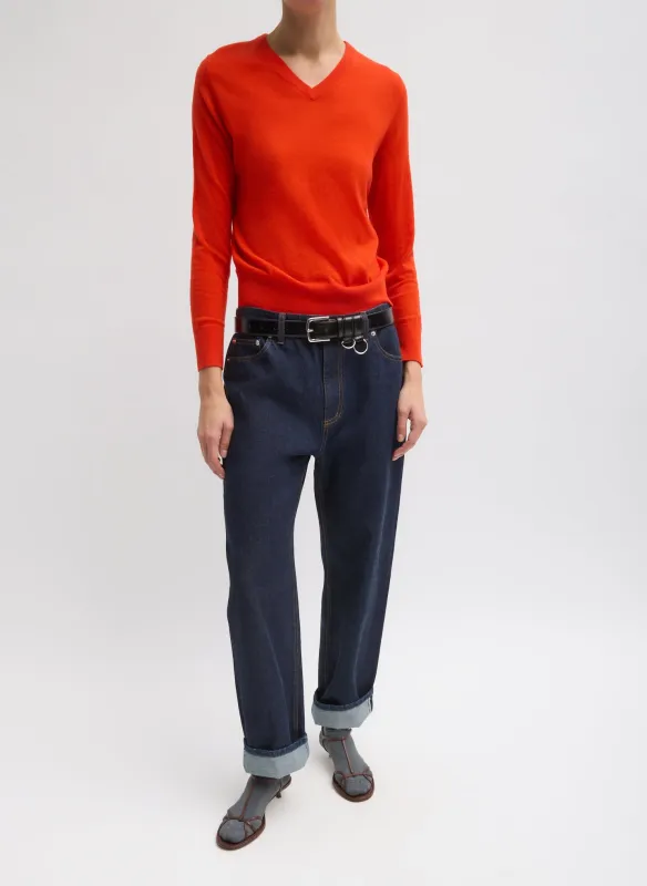 Skinlike Mercerized Wool Shrunken V-Neck Sweater sold by Tibi