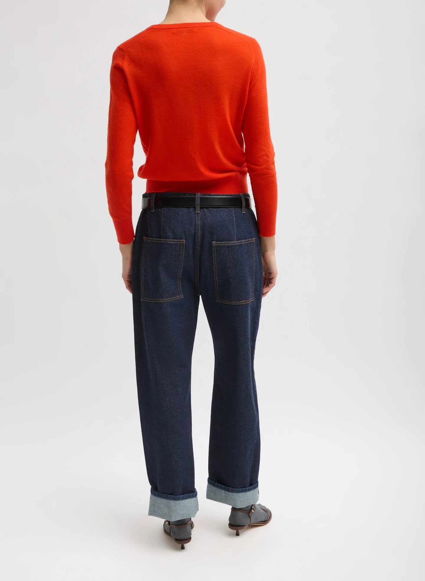 Skinlike Mercerized Wool Shrunken V-Neck Sweater sold by Tibi product image thumbnail 4