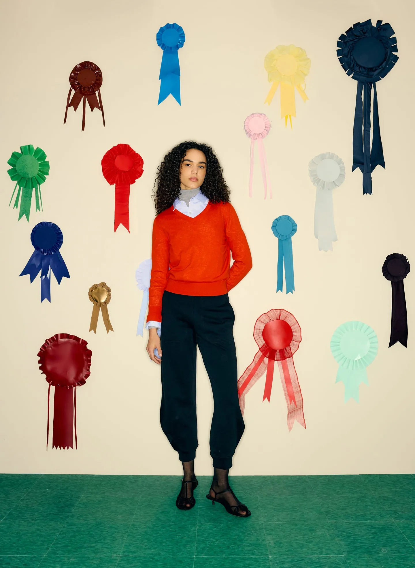 Skinlike Mercerized Wool Shrunken V-Neck Sweater sold by Tibi product image thumbnail 2