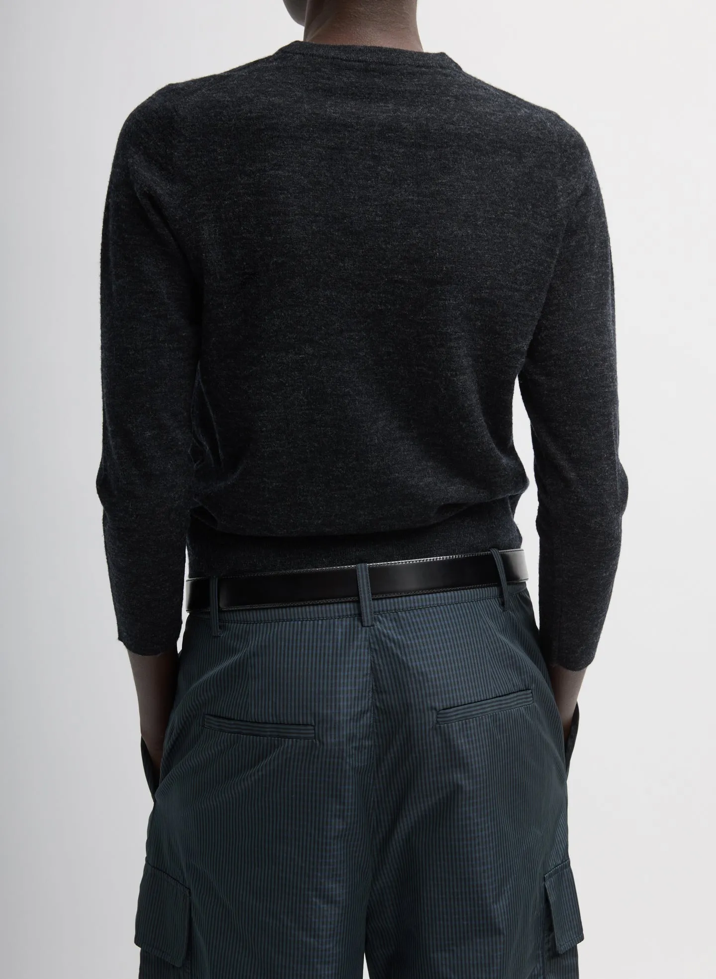 Skinlike Mercerized Wool Shrunken V-Neck Sweater sold by Tibi product image thumbnail 3