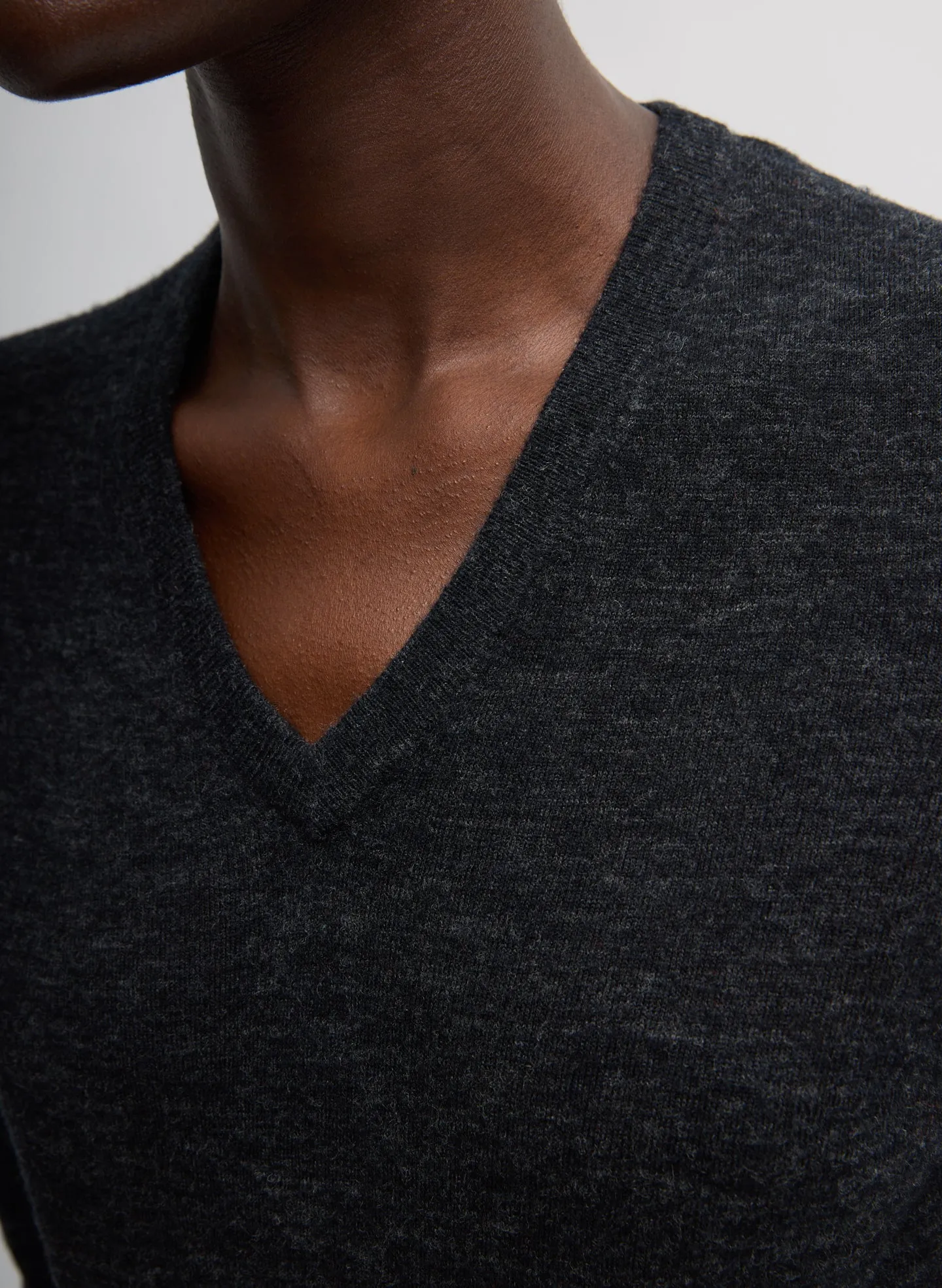 Skinlike Mercerized Wool Shrunken V-Neck Sweater sold by Tibi product image thumbnail 4