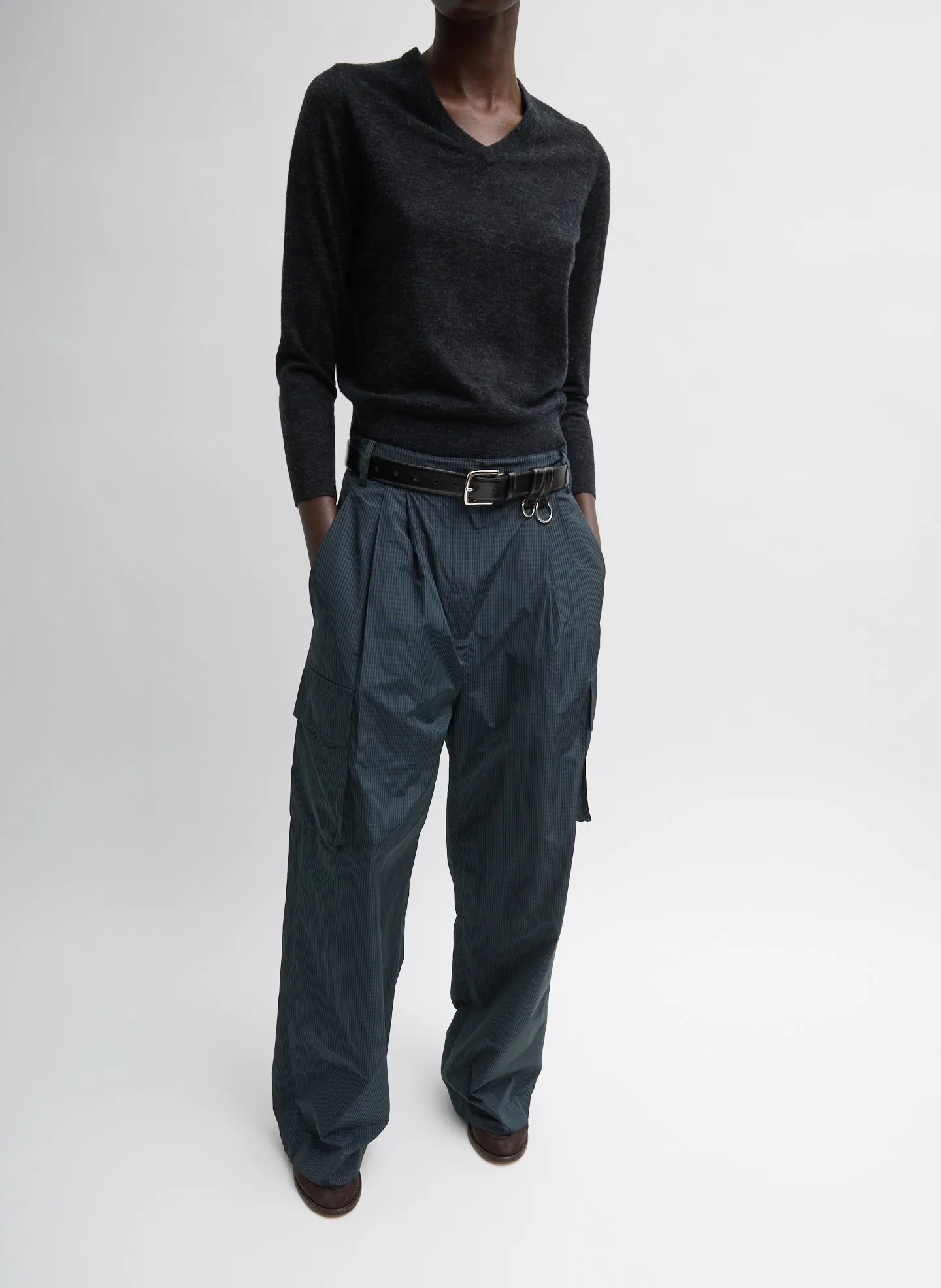 Skinlike Mercerized Wool Shrunken V-Neck Sweater sold by Tibi