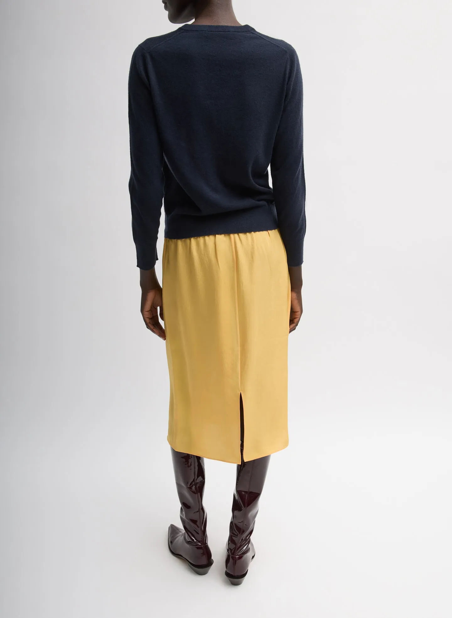 Skinlike Mercerized Wool Shrunken V-Neck Sweater sold by Tibi product image thumbnail 3