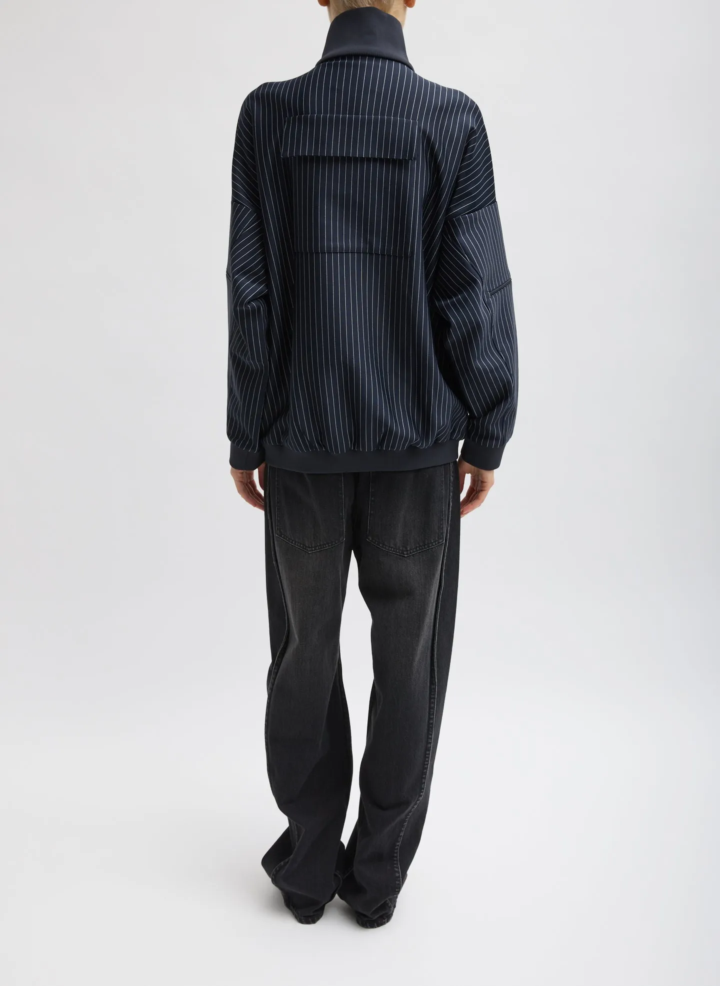 Pinstripe Active Knit Zipper Detailed Track Jacket sold by Tibi product image thumbnail 4