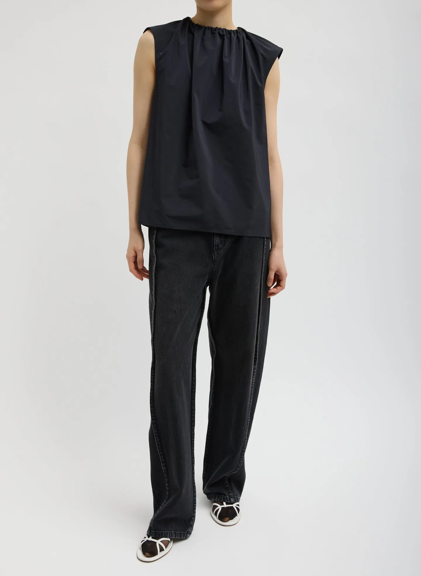 Nylon Shirred Neck Top sold by Tibi product image thumbnail 4