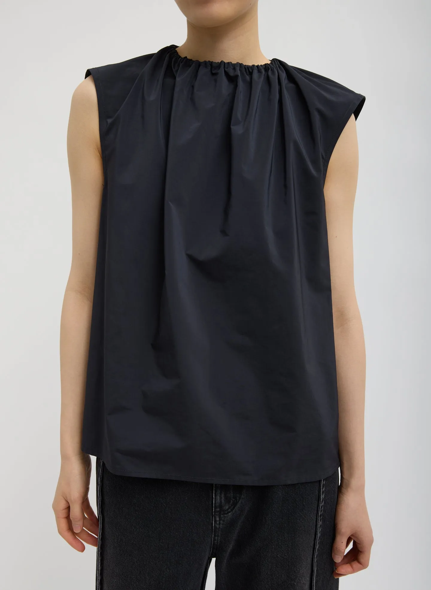 Nylon Shirred Neck Top sold by Tibi