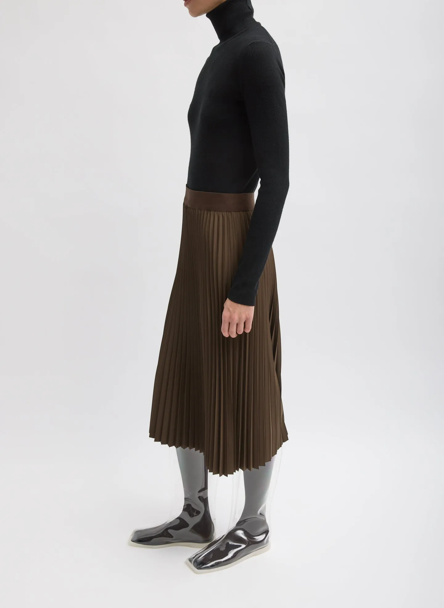 Nylon Pleating Sunray Pull On Skirt sold by Tibi product image thumbnail 2