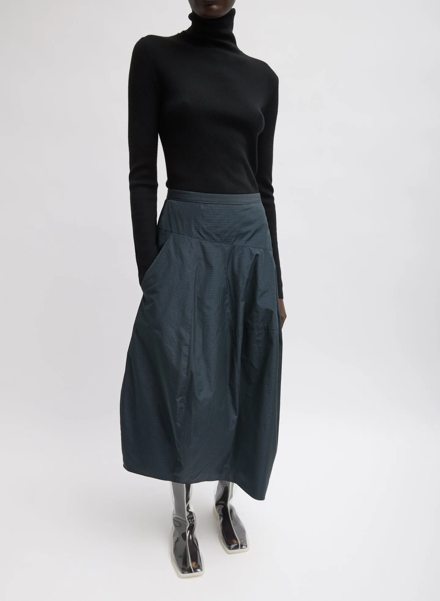 Menswear Nylon Asymmetrical Balloon Skirt sold by Tibi