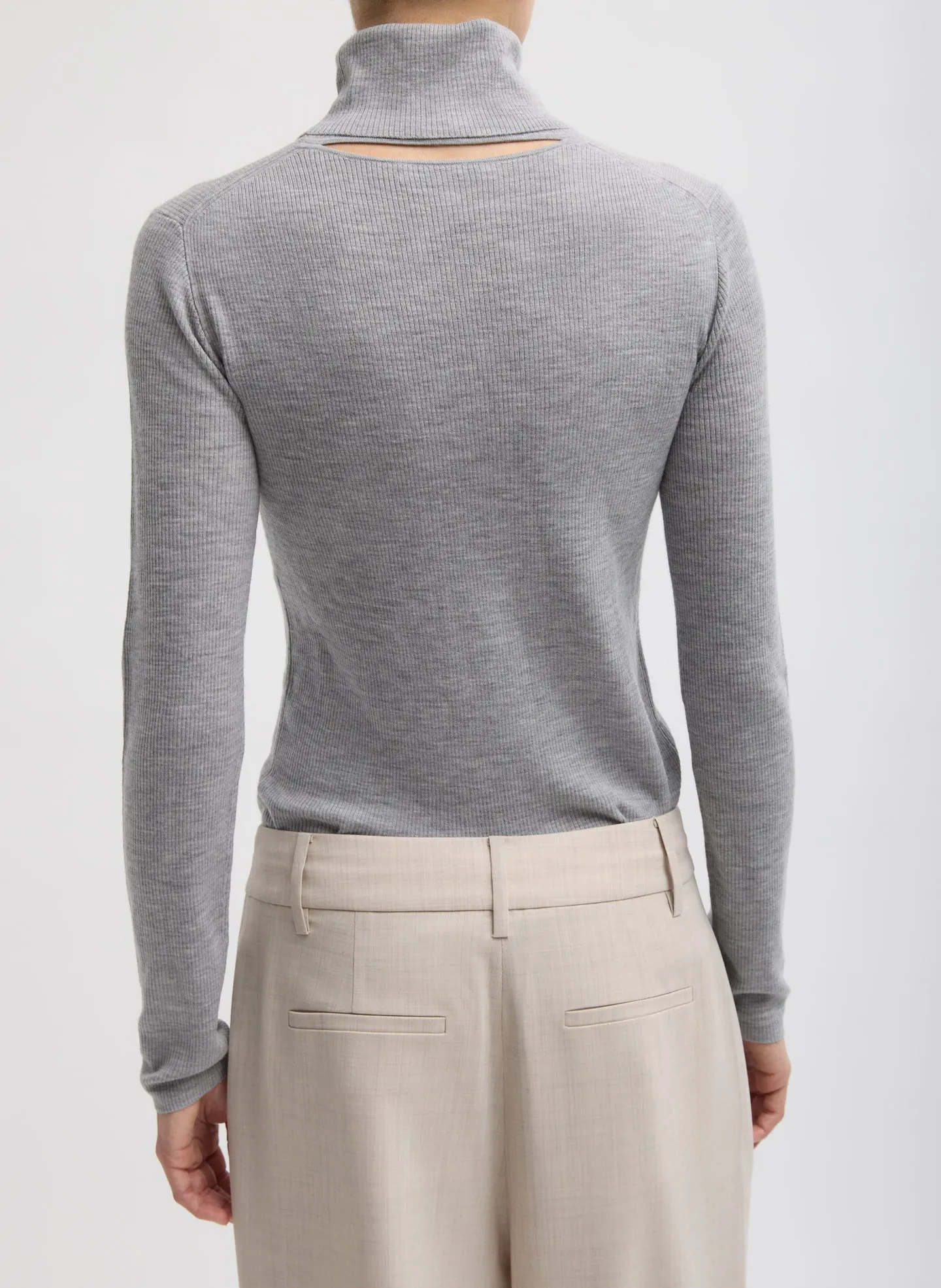 Featherweight Ribbed Sweater Turtleneck Pullover sold by Tibi product image thumbnail 3