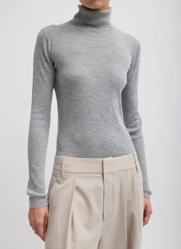 Featherweight Ribbed Sweater Turtleneck Pullover sold by Tibi