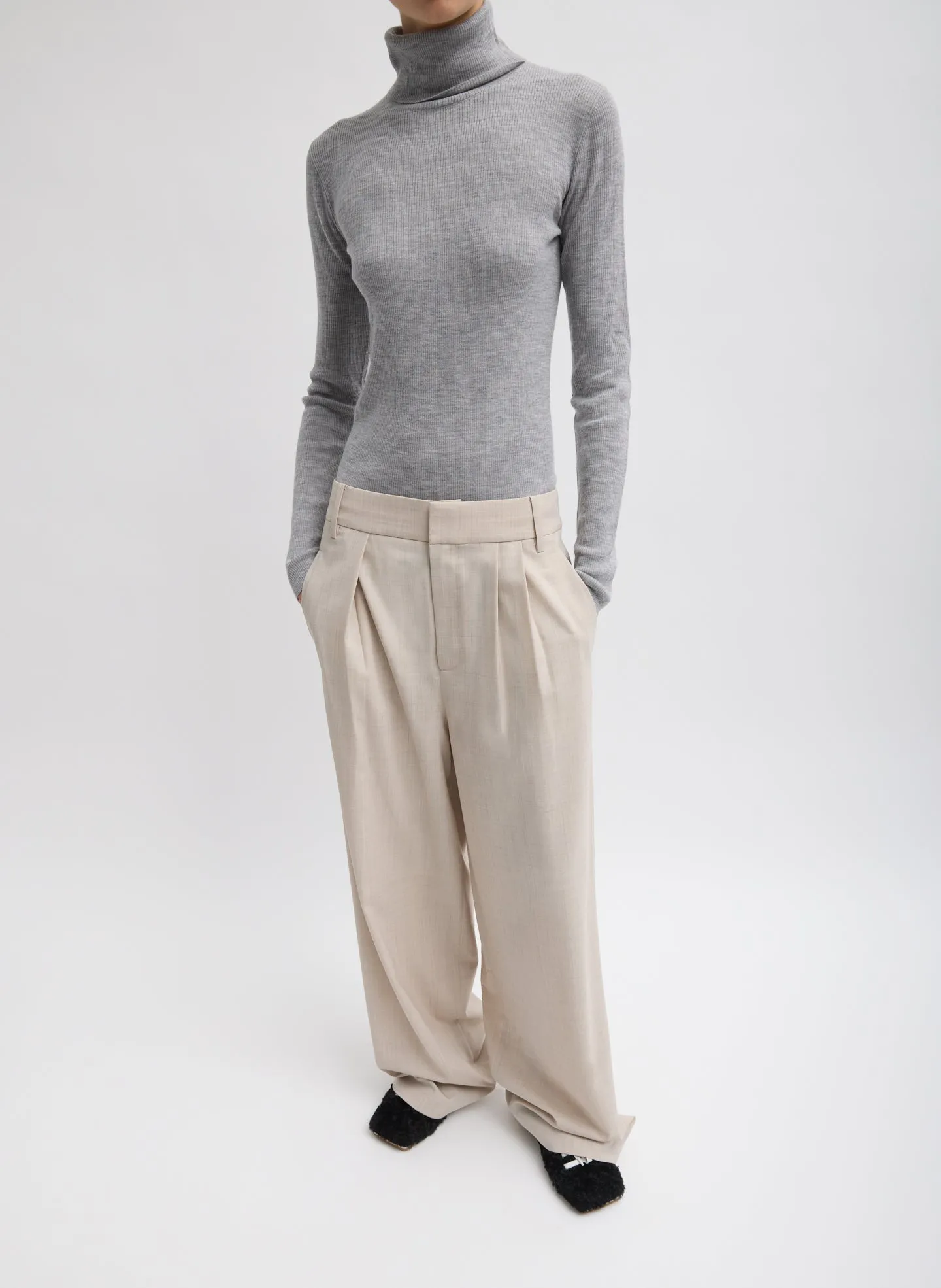 Featherweight Ribbed Sweater Turtleneck Pullover sold by Tibi product image thumbnail 2