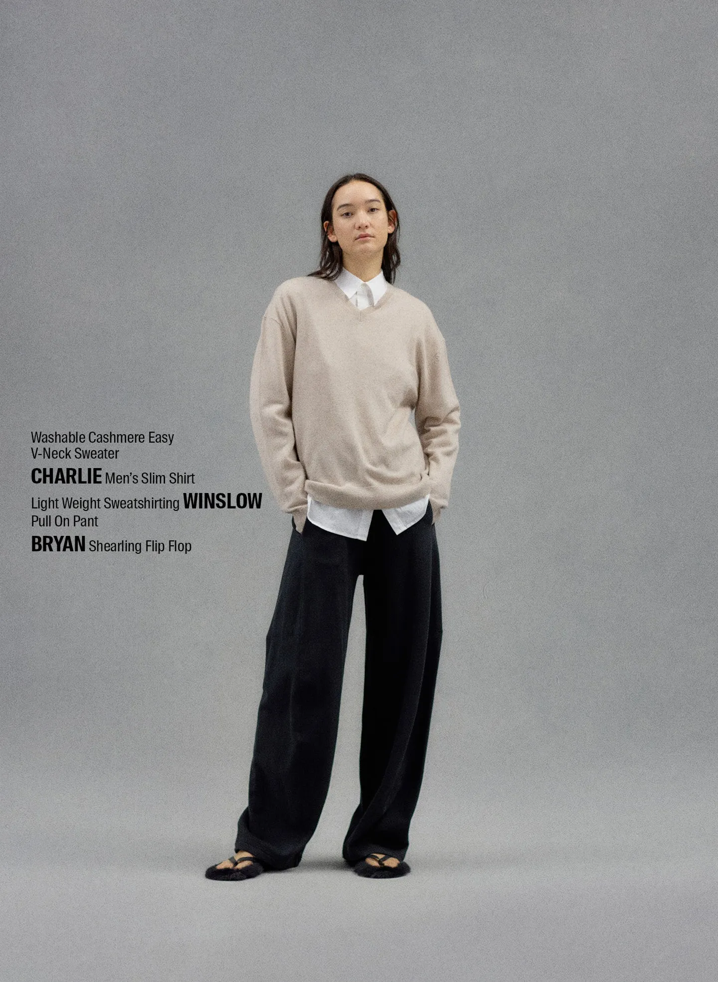 Washable Cashmere Easy V-Neck Sweater sold by Tibi product image thumbnail 2